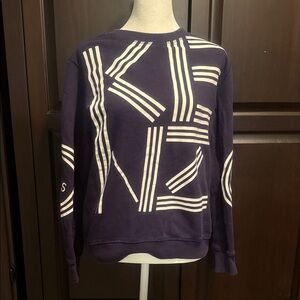 Kenzo Navy Blue Geometric Logo Crew Neck Sweater